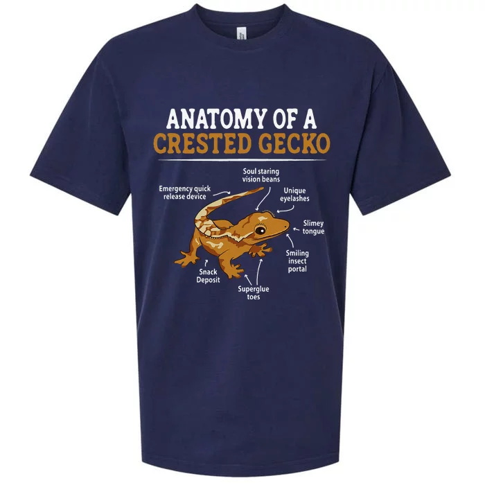 Anatomy Of A Crested Gecko Eyelash Lizard Herpetologist Sueded Cloud Jersey T-Shirt