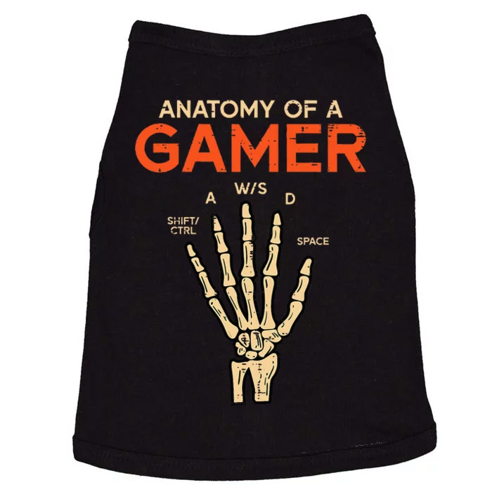 Anatomy Of A Gamer Skeleton Hand Funny Doggie Tank