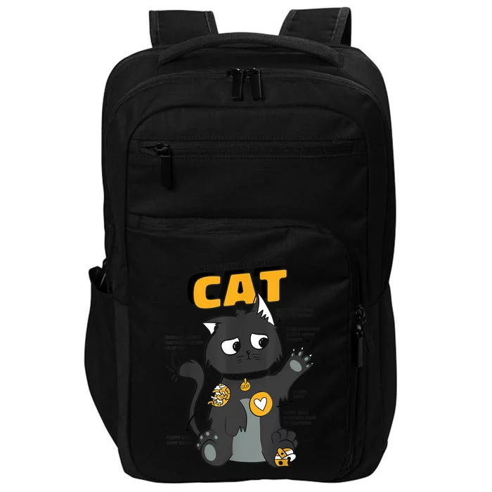 Anatomy Of A Black Cat Shirt, Funny Cats For Girls Impact Tech Backpack