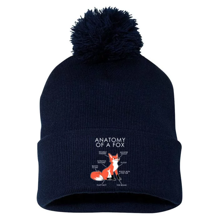 Anatomy Of A Fox Pom Pom 12in Knit Beanie