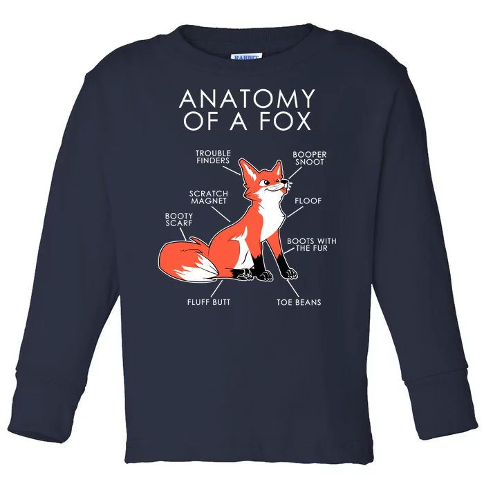 Anatomy Of A Fox Toddler Long Sleeve Shirt