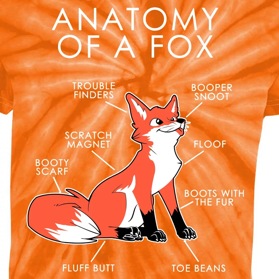 Anatomy Of A Fox Kids Tie-Dye T-Shirt