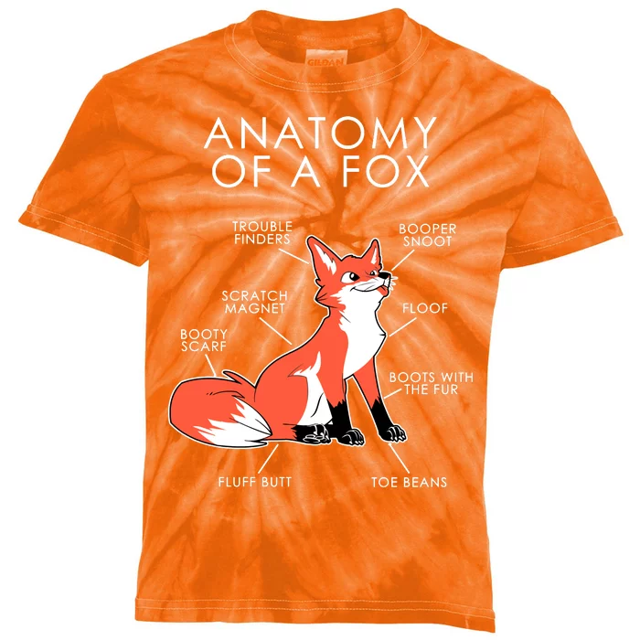 Anatomy Of A Fox Kids Tie-Dye T-Shirt