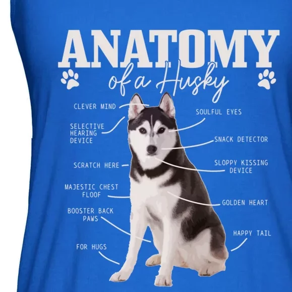 Anatomy Of A Siberian Husky Funny Cute Dog Husky Mom Dad Cute Gift Ladies Essential Flowy Tank