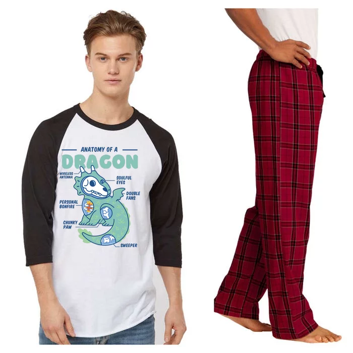 Anatomy Of A Dragon Raglan Sleeve Pajama Set