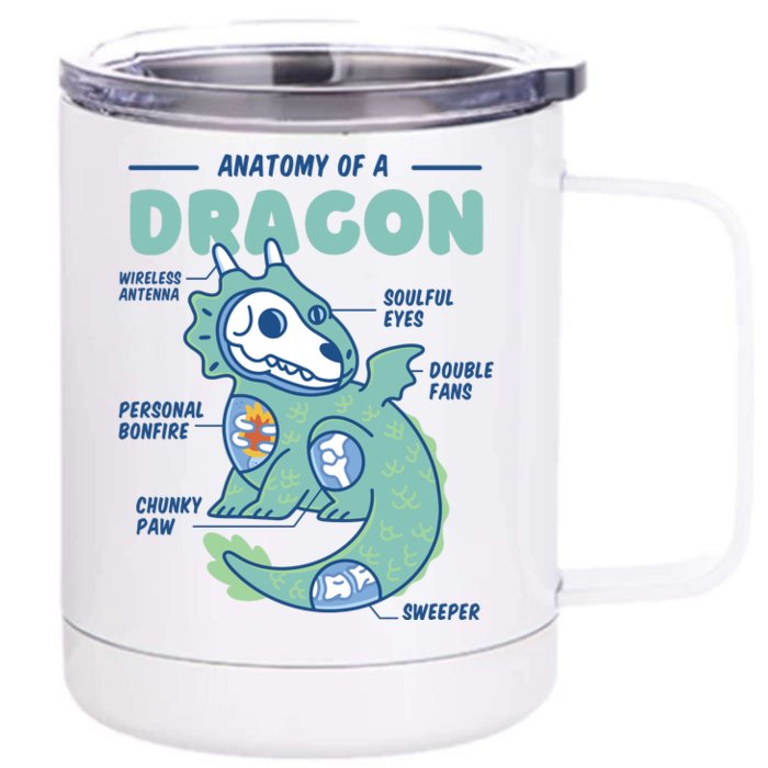 Anatomy Of A Dragon Front & Back 12oz Stainless Steel Tumbler Cup