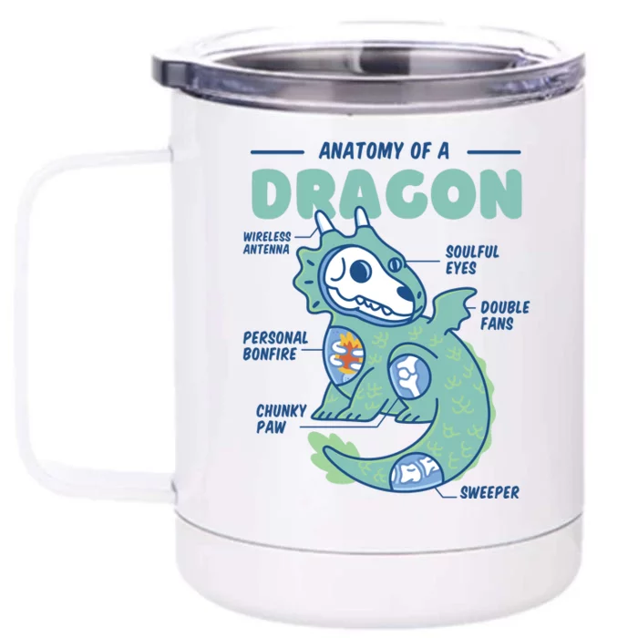 Anatomy Of A Dragon Front & Back 12oz Stainless Steel Tumbler Cup