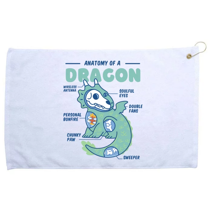 Anatomy Of A Dragon Grommeted Golf Towel