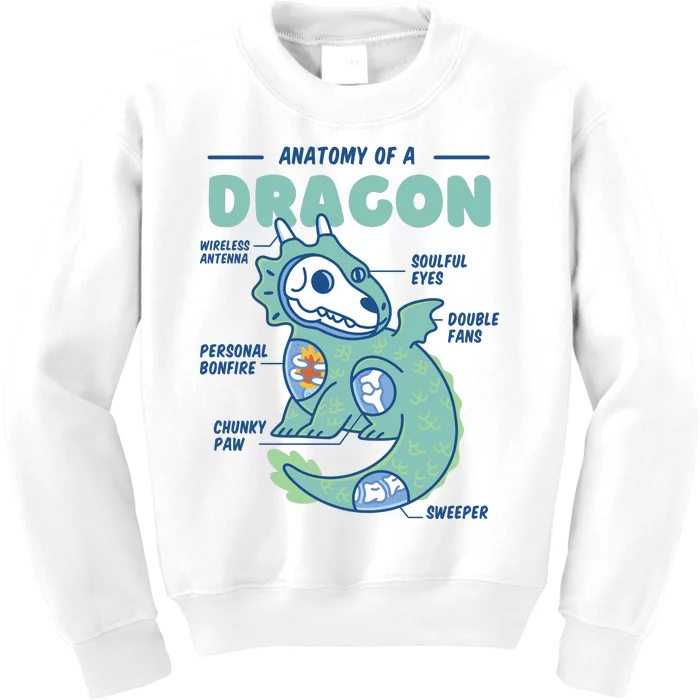 Anatomy Of A Dragon Kids Sweatshirt