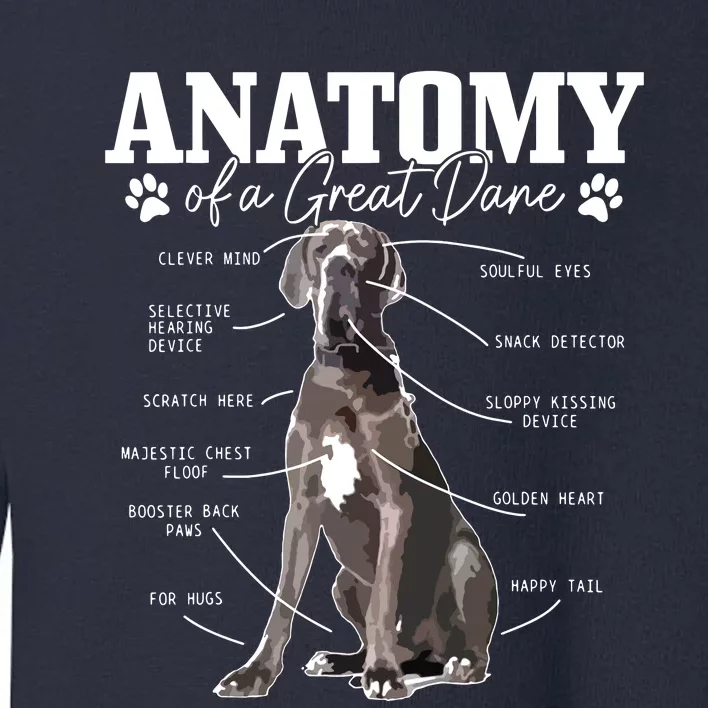 Anatomy Of A Great Dane Funny Cute Dog Mom Dad Toddler Sweatshirt