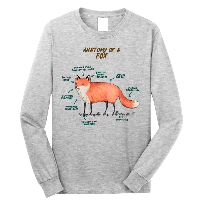 Anatomy Of A Fox Funny Cute Long Sleeve Shirt