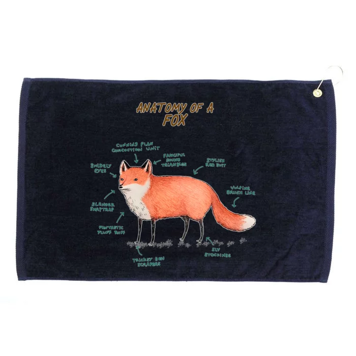 Anatomy Of A Fox Funny Cute Grommeted Golf Towel