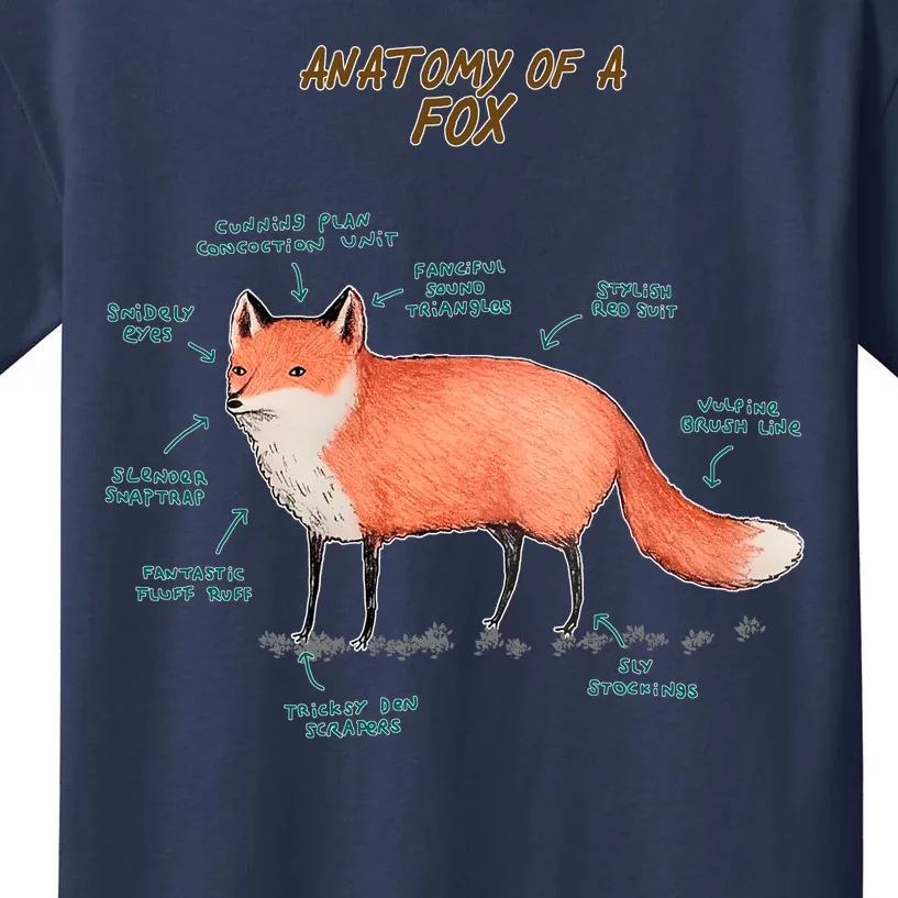 Anatomy Of A Fox Funny Cute Kids T-Shirt