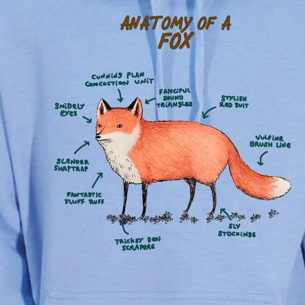 Anatomy Of A Fox Funny Cute Unisex Surf Hoodie