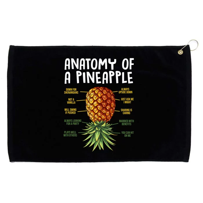 Anatomy Of A Pineapple Swinger Grommeted Golf Towel