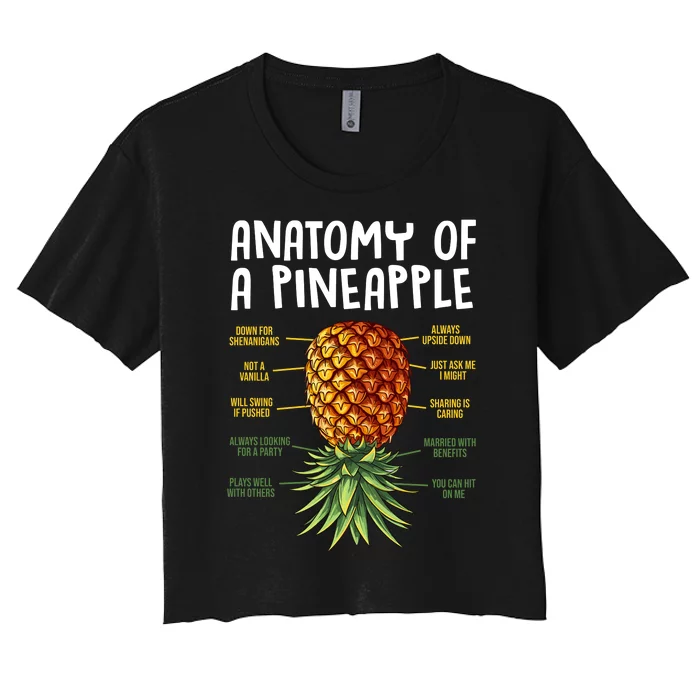 Anatomy Of A Pineapple Swinger Women's Crop Top Tee