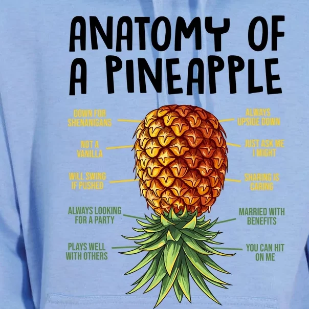 Anatomy Of A Pineapple Swinger Unisex Surf Hoodie