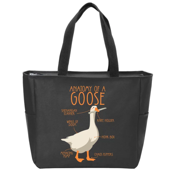 Anatomy Of A Goose Water Bird Duckling Zip Tote Bag