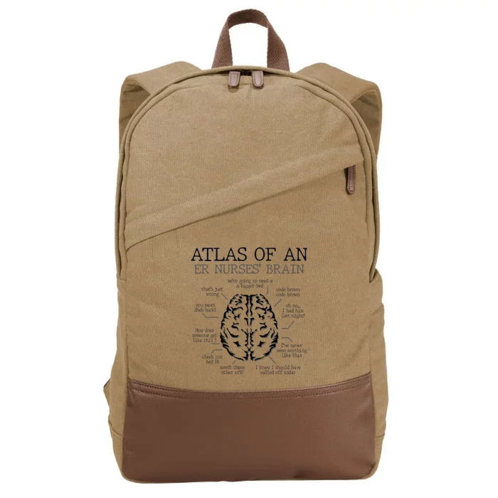 Atlas Of An ER Nurse' Brain ICU Nurse Essential Nurse Cotton Canvas Backpack