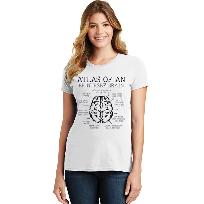 Atlas Of An ER Nurse' Brain ICU Nurse Essential Nurse Women's T-Shirt