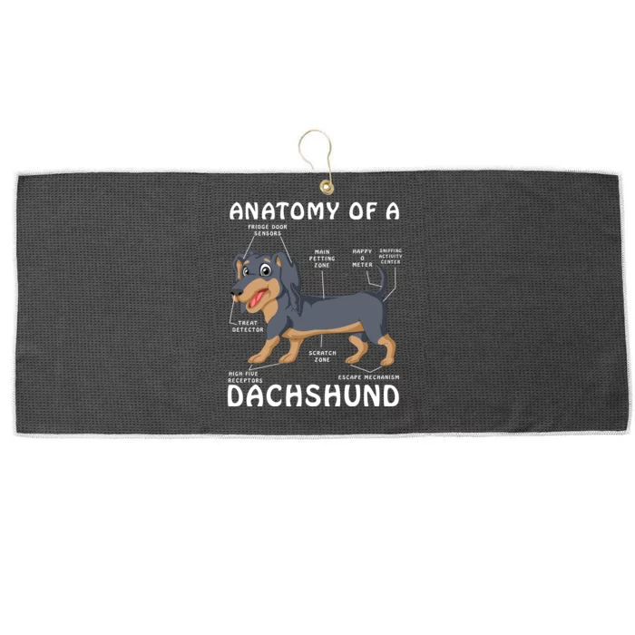 Anatomy Of A Dachshund Large Microfiber Waffle Golf Towel