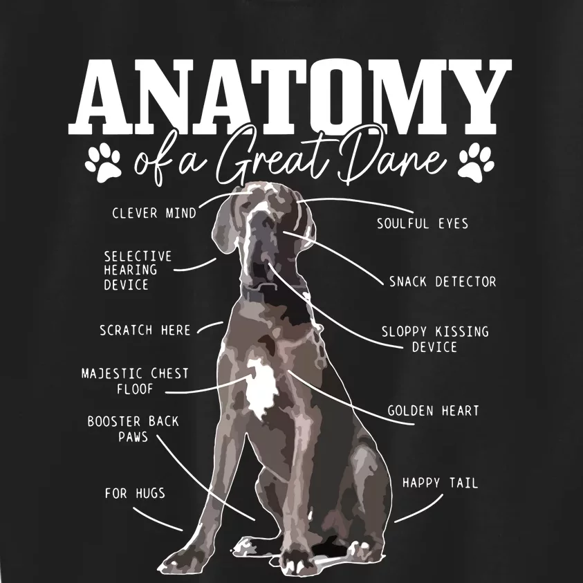 Anatomy Of A Great Dane Funny Cute Dog Mom Dad Kids Sweatshirt