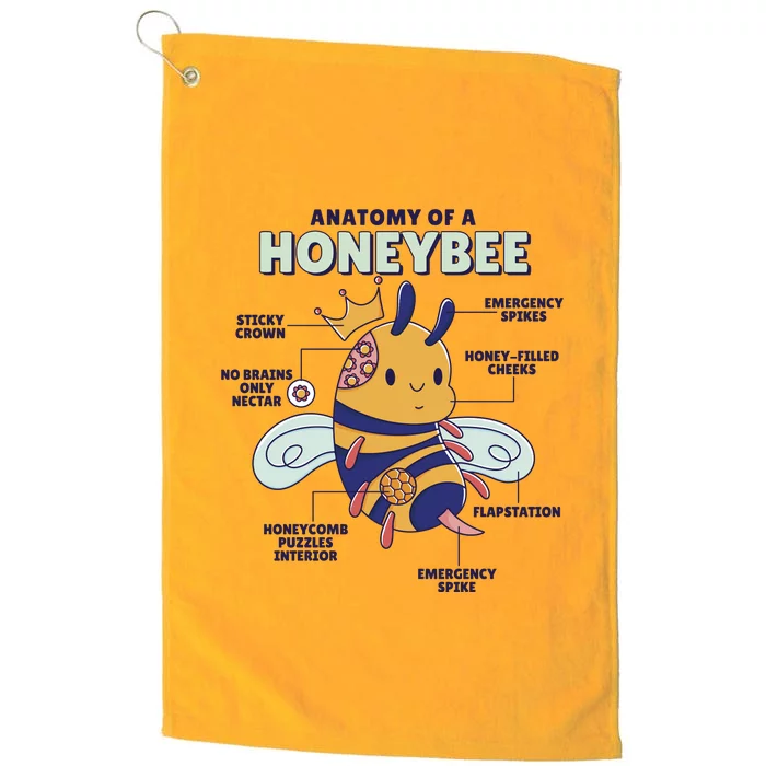 Anatomy Of A Honeybee Bumblebee Platinum Collection Golf Towel