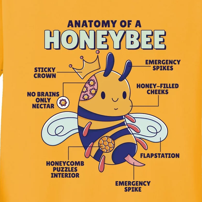 Anatomy Of A Honeybee Bumblebee Kids Long Sleeve Shirt