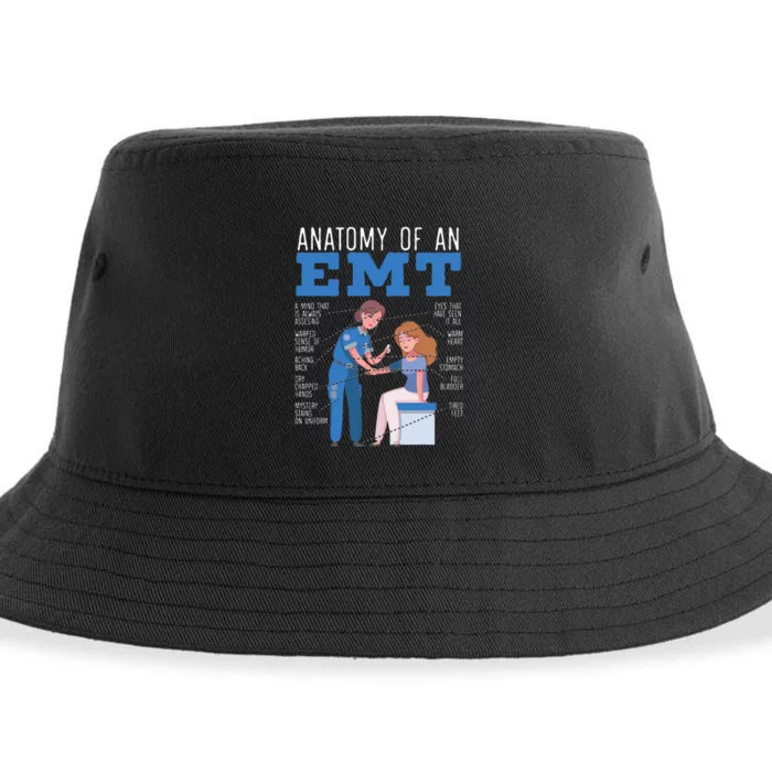 Anatomy Of An EMT Paramedic EMT EMS Health Care Sustainable Bucket Hat