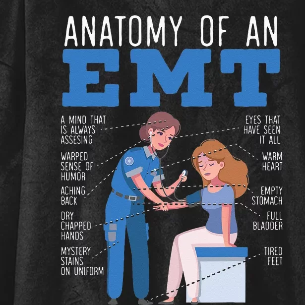 Anatomy Of An EMT Paramedic EMT EMS Health Care Hooded Wearable Blanket