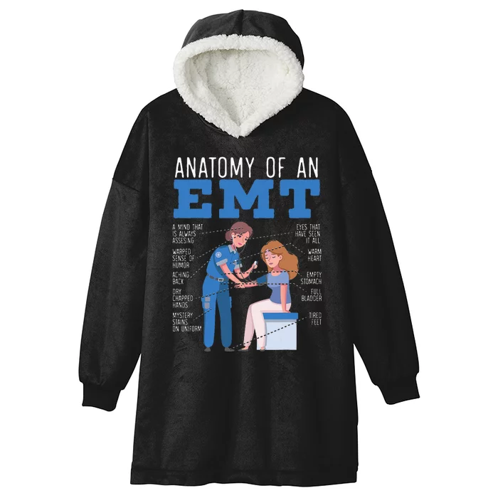 Anatomy Of An EMT Paramedic EMT EMS Health Care Hooded Wearable Blanket