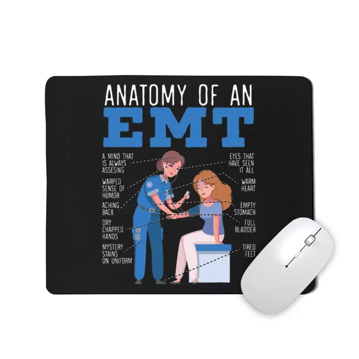 Anatomy Of An EMT Paramedic EMT EMS Health Care Mousepad