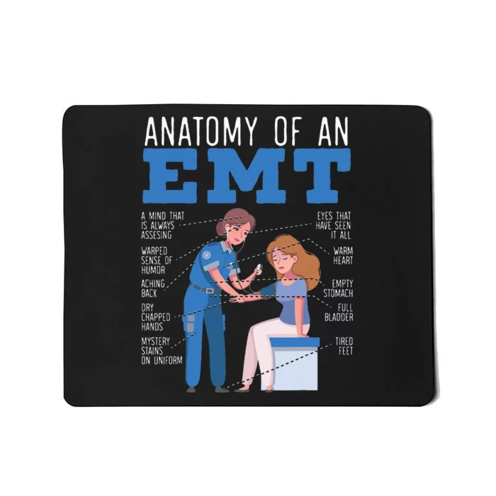 Anatomy Of An EMT Paramedic EMT EMS Health Care Mousepad