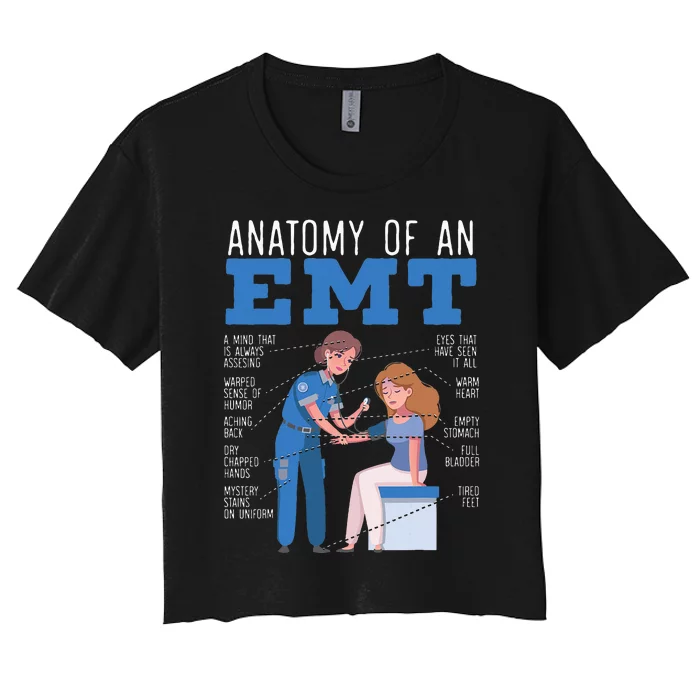 Anatomy Of An EMT Paramedic EMT EMS Health Care Women's Crop Top Tee