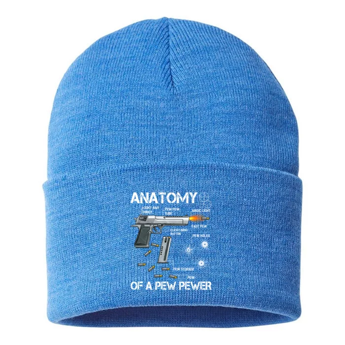 Anatomy Of A Pew Pewer Gift Ammo Gun Adt Meme Lovers Gift Sustainable Knit Beanie