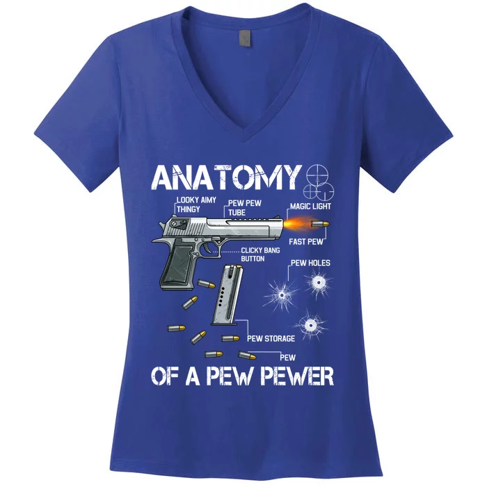 Anatomy Of A Pew Pewer Gift Ammo Gun Adt Meme Lovers Gift Women's V-Neck T-Shirt