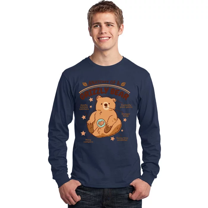 Anatomy Of A Grizzly Bear Tall Long Sleeve T-Shirt