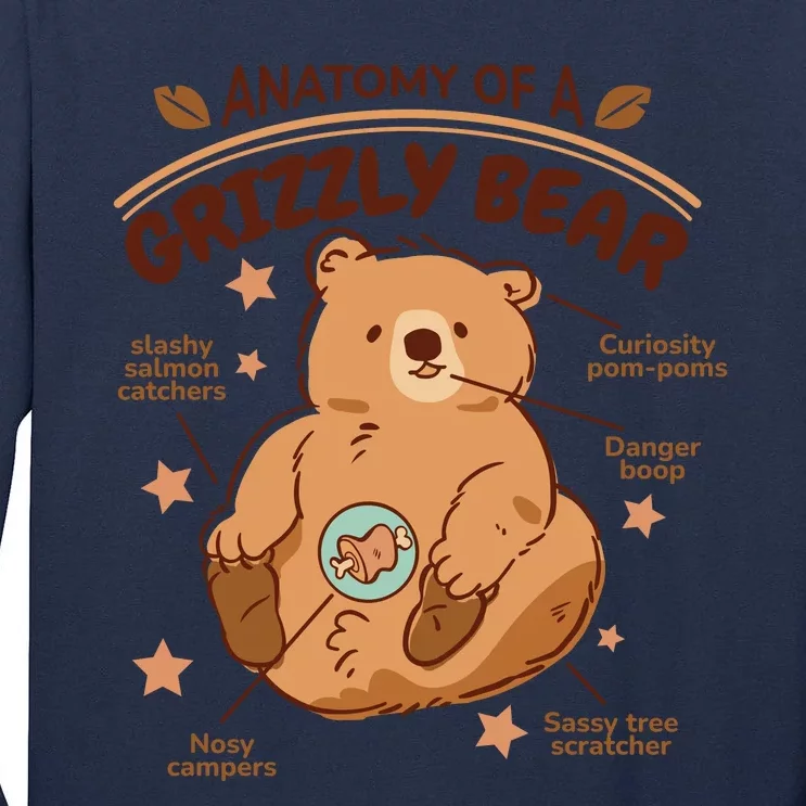 Anatomy Of A Grizzly Bear Tall Long Sleeve T-Shirt