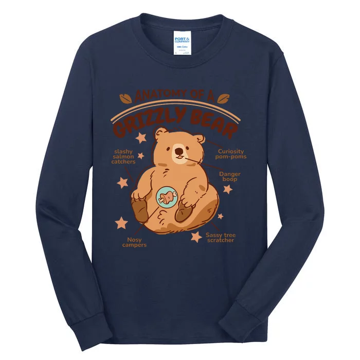 Anatomy Of A Grizzly Bear Tall Long Sleeve T-Shirt