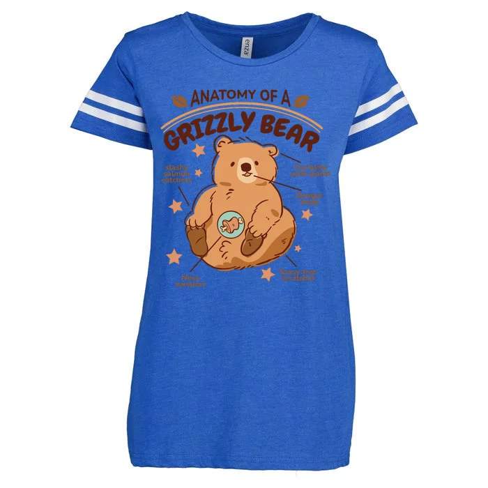 Anatomy Of A Grizzly Bear Enza Ladies Jersey Football T-Shirt