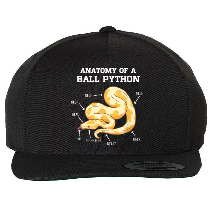 Anatomy Of A Ball Python Reptile Snake Owner Wool Snapback Cap