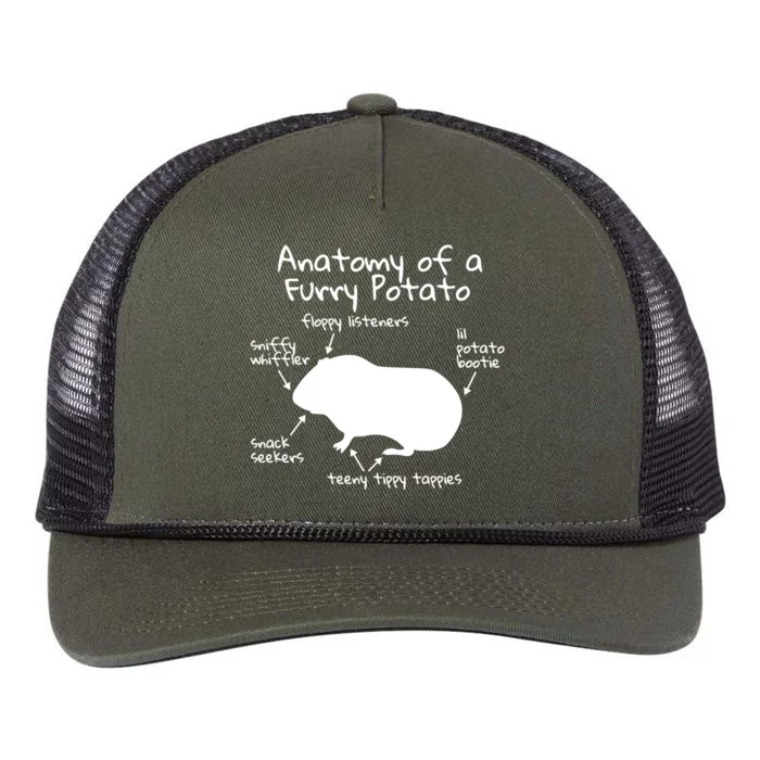 Anatomy Of A Furry Potato Funny Guinea Pig Gift Meaningful Gift Retro Rope Trucker Hat Cap