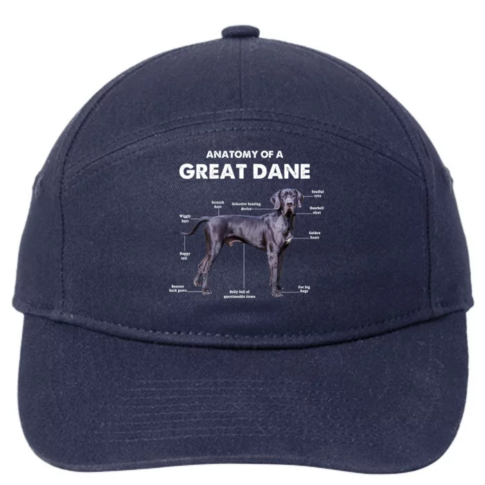 Anatomy Of A Great Dane Perfect Gift For Dog Lovers 7-Panel Snapback Hat