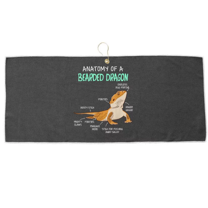 Anatomy Of A Bearded Dragon Bearded Dragon Lizard Pogona Reptile Large Microfiber Waffle Golf Towel