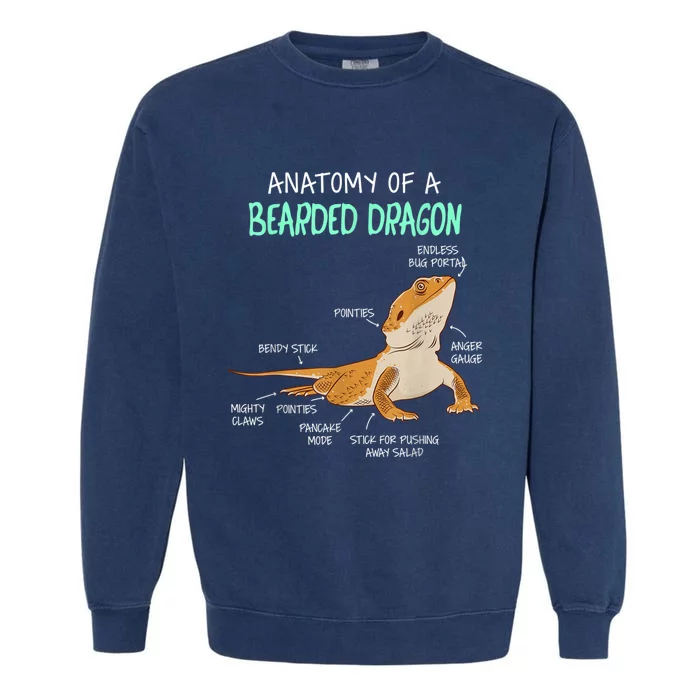 Anatomy Of A Bearded Dragon Bearded Dragon Lizard Pogona Reptile Garment-Dyed Sweatshirt