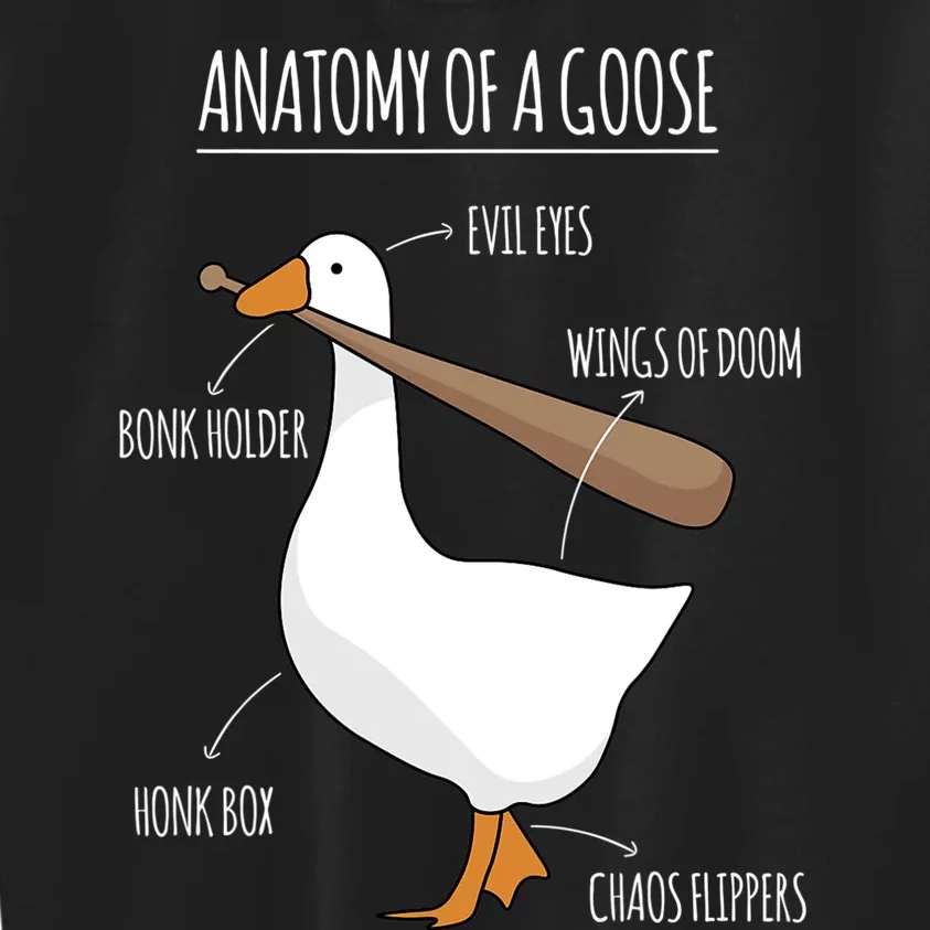 Anatomy Of A Goose Meme Kids Sweatshirt