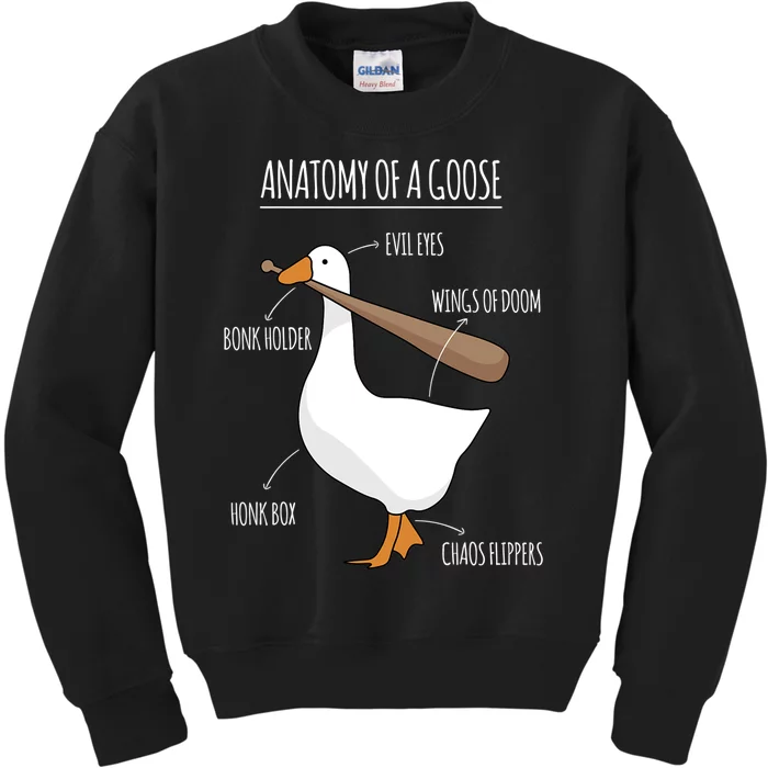 Anatomy Of A Goose Meme Kids Sweatshirt