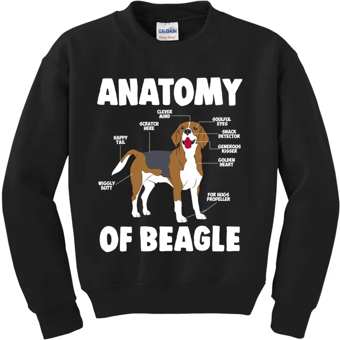 Anatomy Of A Beagle Meaningful Gift Kids Sweatshirt