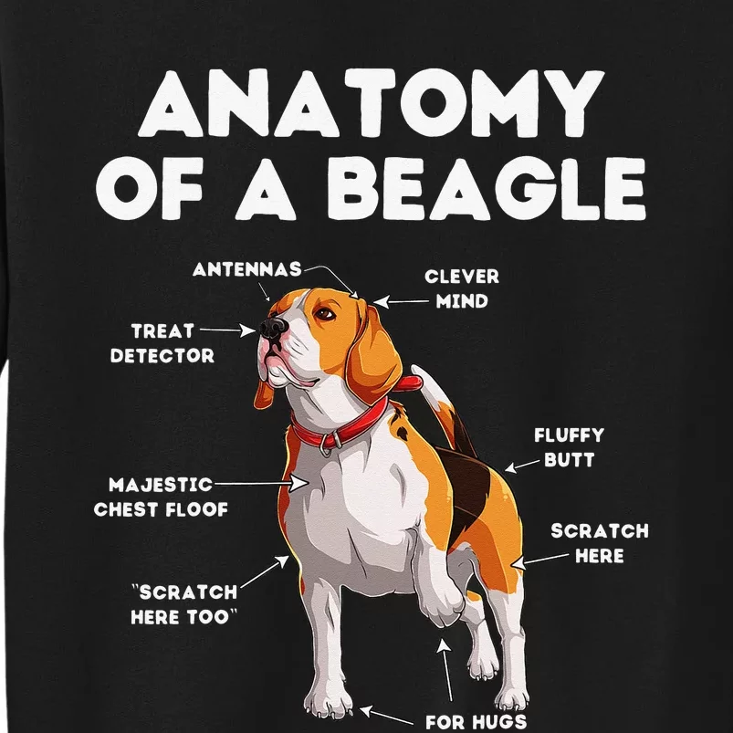 Anatomy of a Beagle Funny Beagle Dog Lover Tall Sweatshirt