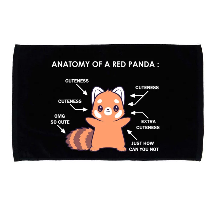 Anatomy Of A Red Panda Science Zoologist Red Panda Anatomy Gift Microfiber Hand Towel